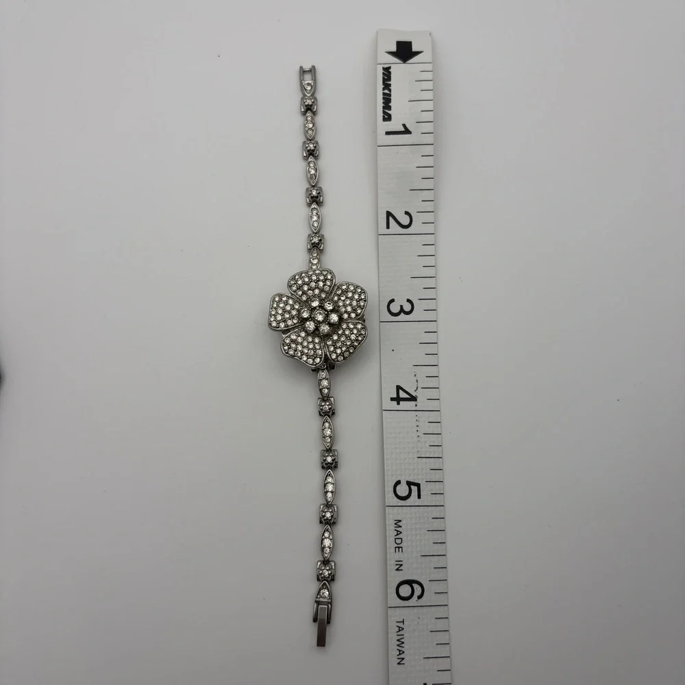 Womens Xanadu Silver Flower Bracelet Watch Quartz 6.5